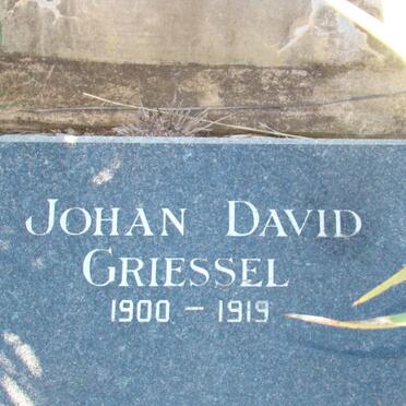 GRIESSEL Johan David 1900-1919