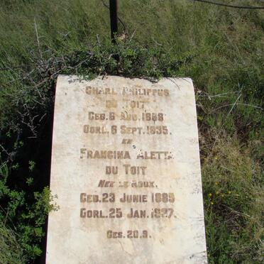 TOIT Charl Philippus, du 1868-1935 &amp; Francina Aletta LE ROUX 1885-1937