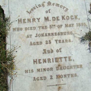 KOCK Henry M., de -1895 :: DE KOCK Henriette