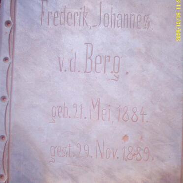 BERG Frederik Johannes, v.d.  1884-1889