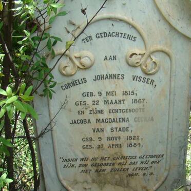 VISSER Cornelis Johannes 1815-1867 &amp; Jacoba Magdalena Cecilia VAN STADE 1822-1884