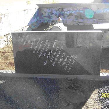 VISSER Gert Petrus 1908-1966 &amp; Jeanette KOTZE 1910-1989