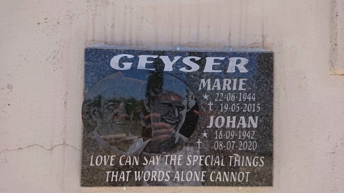 GEYSER Johan 1942-2020 &amp; Marie 1944-2015