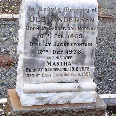 ANDERSEN Ole 1869-1938 &amp; Martha 1878-1951