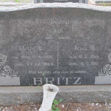 BRITZ Izak D. 1888-1961 &amp; Aletta E. REID 1906-1983