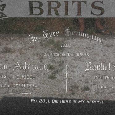 BRITS Adam Adriaan 1893-1974 &amp; Rachel Susanna REID 1910-1997
