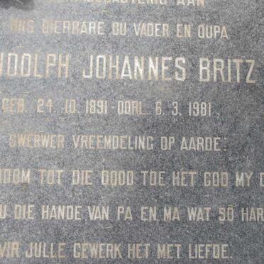 BRITZ Rudolph Johannes 1891-1981