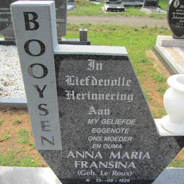BOOYSEN Anna Maria Fransina nee LE ROUX 1926-1999
