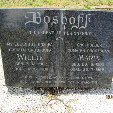 BOSHOFF Willie 1907-1988 &amp; Maria 1909-1989