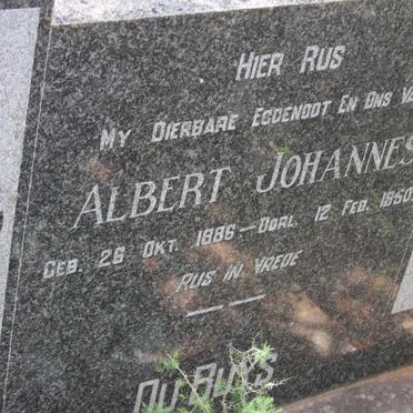 BUYS Albert Johannes, du 1886-1950