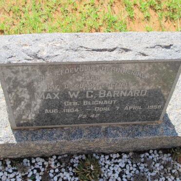 BARNARD Max W.C. nee BLIGNAUT 1904-1958