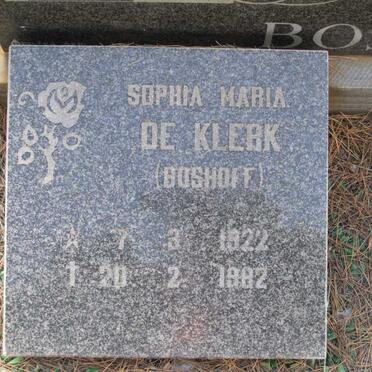 KLERK Sophia Maria, de 1922-1982