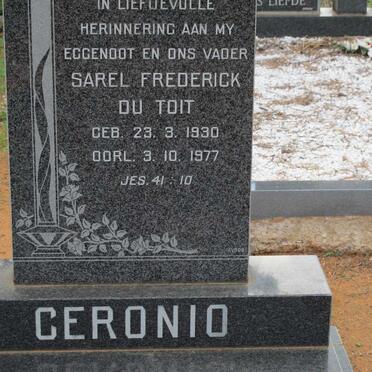CERONIO Sarel Frederick Du Toit 1930-1977