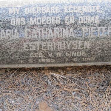 ESTERHUYSEN Barend Daniel -1963 &amp; Maria Catharina Pieters VAN DER LINDE 1895-1961