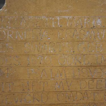 ERASMUS Elizabeth Maria Cornelia nee SWARTS 1870-1942