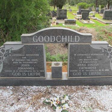 GOODCHILD John Johannes 1913-1984 &amp; Anna Louisa Catharina  1921-2008