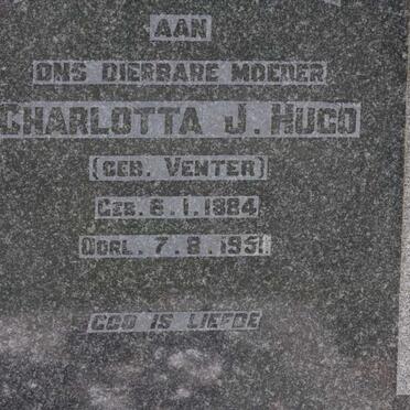 HUGO Charlotta J. nee VENTER 1884-1951