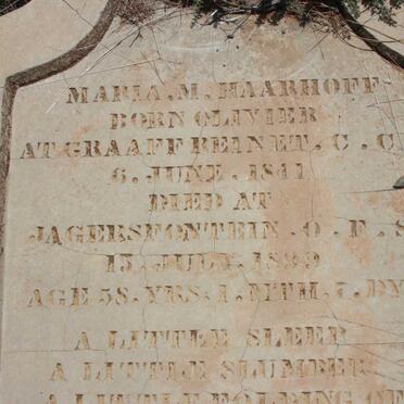 HAARHOFF Maria M. nee OLIVIER 1841-1899