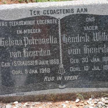 HEERDEN Hendrik Wilhelm, van 1865-1856 &amp; Helena Petronella STRAUSS 1868-1948