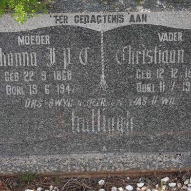 HATTINGH Christiaan J.A. 1864-1950 &amp; Johanna ? 1868-194?