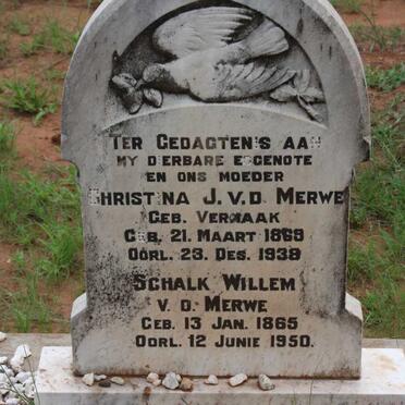 MERWE Schalk Willem, v.d. 1865-1950 &amp; Christina J. VERMAAK 1868-1938