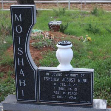 MOTSHABI Tshela August Nunu 1972-2007
