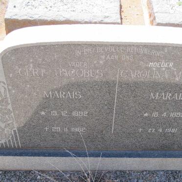 MARAIS Gert Jacobus 1892-1962 &amp; Carolina Magrietha 1895-1981