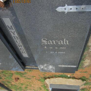 MYBURGH Hennie 1926-1991 &amp; Sarah 1922-2004