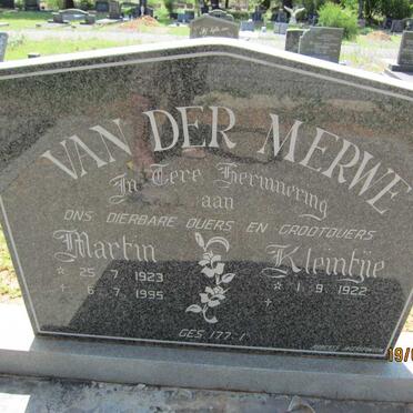 MERWE Martin, v.d. 1923-1995