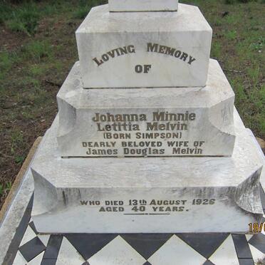 MELVIN Johanna Minnie Letitia nee SIMPSON -1926