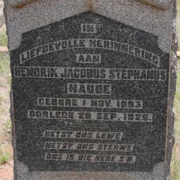 NAUDE Hendrik Jacobus Stephanus 1893-1926