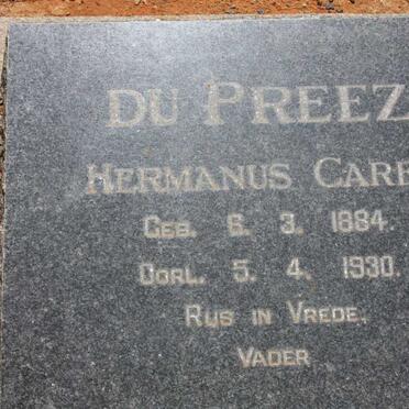 PREEZ Hermanus Carel, du 1884-1930