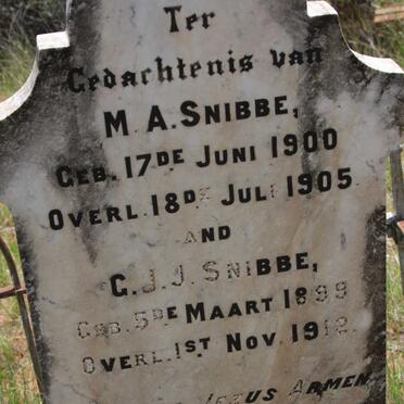 SNIBBE M.A. 1900-1905 :: SNIBBE C.J.J. 1899-1912