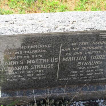 STRAUSS Johannes Mattheus Stephanus 1905-1964 &amp; Martha Dorethea NAUDE 1908-1960