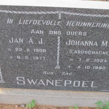 SWANEPOEL Jan A.J. 1906-1977 &amp; Johanna M.J. LABUSCHAGNE 1924-1980