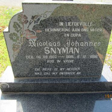 SNYMAN Nicolaas Johannes 1907-1996