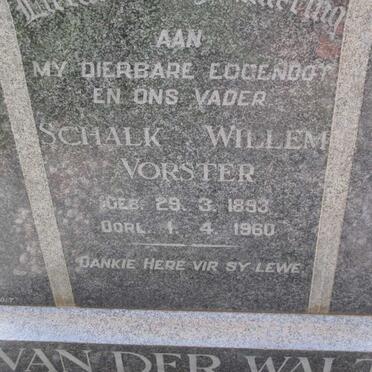 VORSTER Schalk Willem 1893-1960