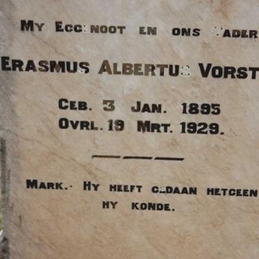VORSTER Erasmus Albertus 1895-1929