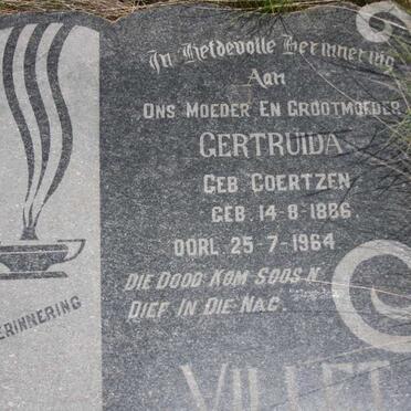 VILLET Gertruida nee COERTZEN 1886-1964