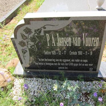 VUUREN P.A., Janse van 1928-1990