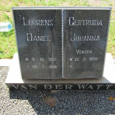 WATT Lourens Daniel, van der 1922-1988