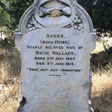 WALLACE Agnes nee HUME 1847-1913