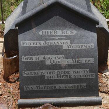 WEIDEMAN Petrus Johannes 1859-1935