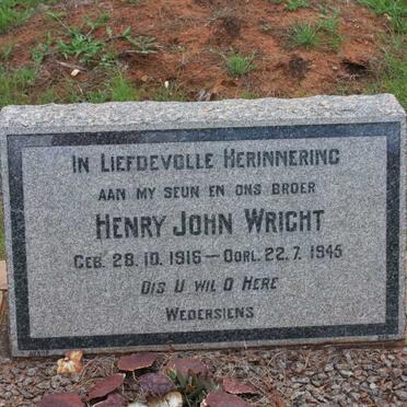 WRIGHT Henry John 1916-1945