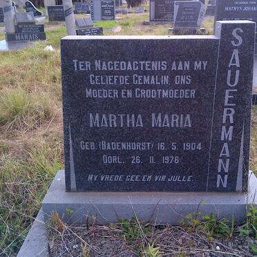 SAUERMANN Martha Maria nee BADENHORST 1904-1976
