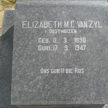 ZYL Elizabeth M.C., van nee OOSTHUIZEN 1890-1947