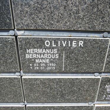 OLIVIER Hermanus Bernardus 1950-2015