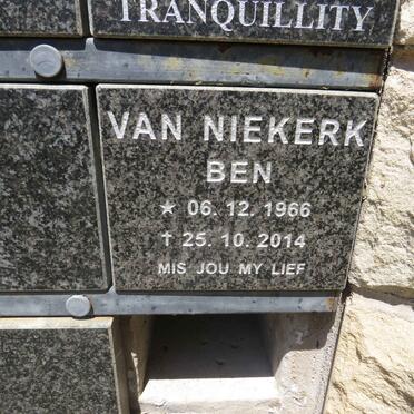 NIEKERK Ben, van 1966-2014