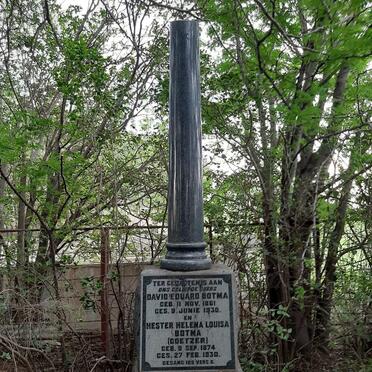 BOTMA David Eduard 1861-1930 &amp; Hester Helena Louisa COETZER 1874-1930