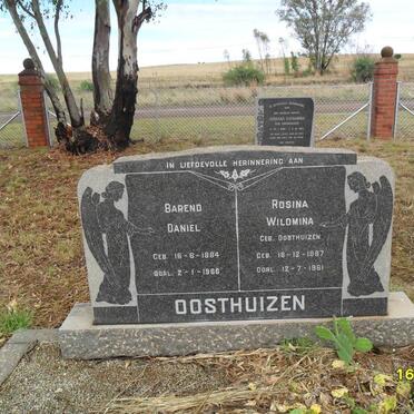 OOSTHUIZEN Barend Daniel 1884-1966 &amp; Rosina Wilomina OOSTHUIZEN 1887-1961